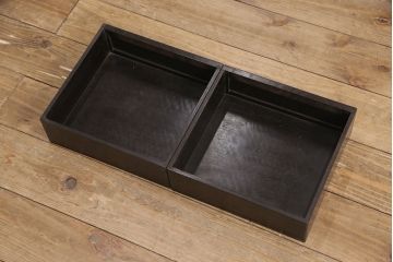 和製アンティーク　時代物　高級品!蒔絵と螺鈿細工が雅やかで高級感が漂う唐木飾り棚(茶棚、収納棚、違い棚)(R-052101)