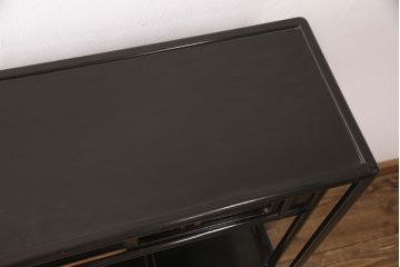 和製アンティーク　時代物　高級品!蒔絵と螺鈿細工が雅やかで高級感が漂う唐木飾り棚(茶棚、収納棚、違い棚)(R-052101)