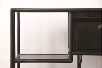 和製アンティーク　時代物　高級品!蒔絵と螺鈿細工が雅やかで高級感が漂う唐木飾り棚(茶棚、収納棚、違い棚)(R-052101)