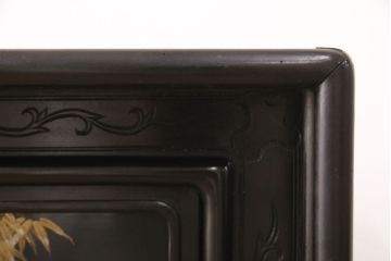 和製アンティーク　時代物　高級品!蒔絵と螺鈿細工が雅やかで高級感が漂う唐木飾り棚(茶棚、収納棚、違い棚)(R-052101)