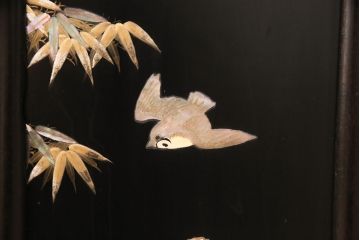 和製アンティーク　時代物　高級品!蒔絵と螺鈿細工が雅やかで高級感が漂う唐木飾り棚(茶棚、収納棚、違い棚)(R-052101)