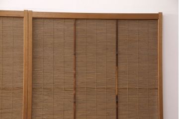 和製アンティーク　千鳥と雲のモチーフがアクセントになる御簾戸4枚セット(建具、簾戸、簀戸、葭戸、夏障子、すど、葦戸)(R-052102)