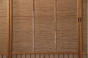 和製アンティーク　千鳥と雲のモチーフがアクセントになる御簾戸4枚セット(建具、簾戸、簀戸、葭戸、夏障子、すど、葦戸)(R-052102)