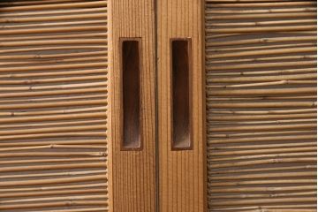 和製アンティーク　千鳥と雲のモチーフがアクセントになる御簾戸4枚セット(建具、簾戸、簀戸、葭戸、夏障子、すど、葦戸)(R-052102)