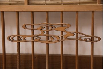 和製アンティーク　千鳥と雲のモチーフがアクセントになる御簾戸4枚セット(建具、簾戸、簀戸、葭戸、夏障子、すど、葦戸)(R-052102)
