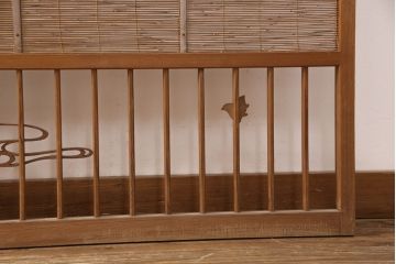 和製アンティーク　千鳥と雲のモチーフがアクセントになる幅広の御簾戸2枚セット(建具、簾戸、簀戸、葭戸、夏障子、すど、葦戸)(R-052103)