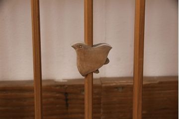 和製アンティーク　千鳥と雲のモチーフがアクセントになる幅広の御簾戸2枚セット(建具、簾戸、簀戸、葭戸、夏障子、すど、葦戸)(R-052103)