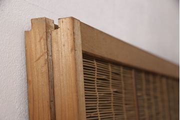 和製アンティーク　千鳥と雲のモチーフがアクセントになる幅広の御簾戸2枚セット(建具、簾戸、簀戸、葭戸、夏障子、すど、葦戸)(R-052104)
