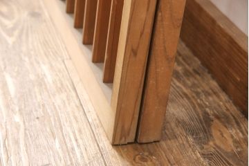 和製アンティーク　千鳥と雲のモチーフがアクセントになる幅広の御簾戸2枚セット(建具、簾戸、簀戸、葭戸、夏障子、すど、葦戸)(R-052104)