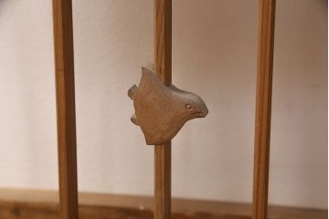 和製アンティーク　千鳥と雲のモチーフがアクセントになる幅広の御簾戸2枚セット(建具、簾戸、簀戸、葭戸、夏障子、すど、葦戸)(R-052104)