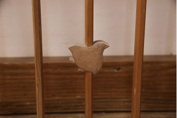 和製アンティーク　千鳥と雲のモチーフがアクセントになる幅広の御簾戸2枚セット(建具、簾戸、簀戸、葭戸、夏障子、すど、葦戸)(R-052104)