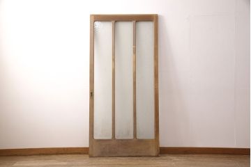 和製アンティーク ダイヤガラスがレトロな雰囲気たっぷりのガラス戸(建具、引き戸)(R-052105)