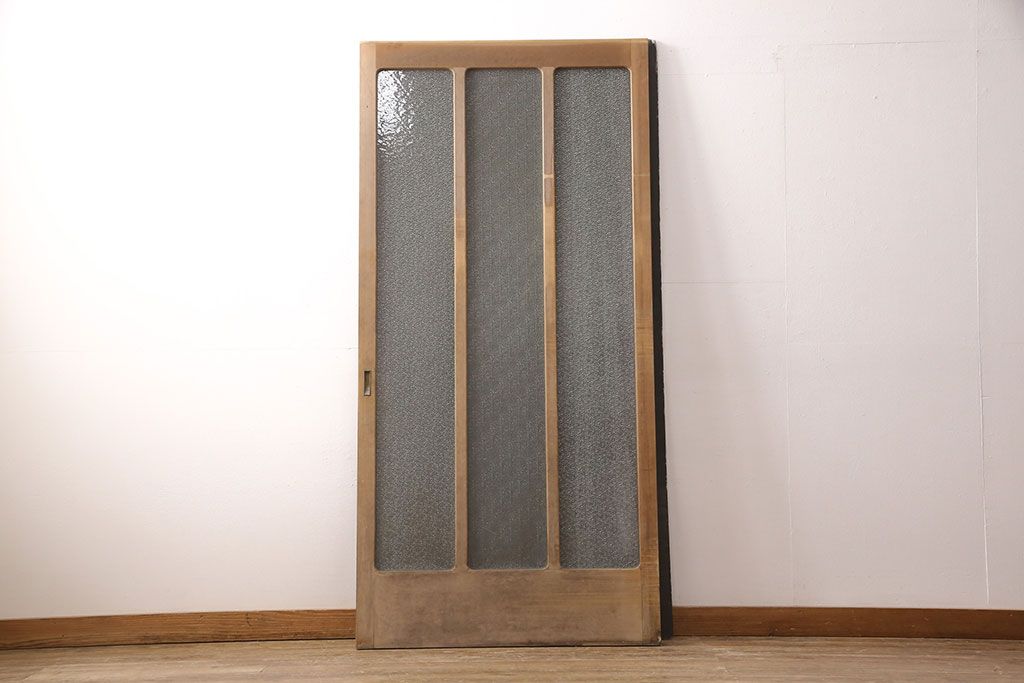 和製アンティーク ダイヤガラスがレトロな雰囲気たっぷりのガラス戸(建具、引き戸)(R-052105)