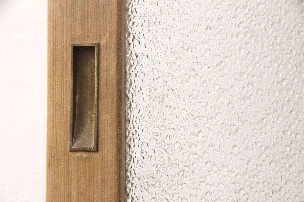 和製アンティーク ダイヤガラスがレトロな雰囲気たっぷりのガラス戸(建具、引き戸)(R-052105)