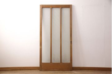 和製アンティーク ダイヤガラスがレトロな雰囲気たっぷりのガラス戸(建具、引き戸)(R-052105)