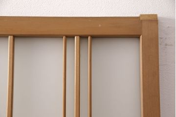 和製アンティーク　腰板杉材　こだわりの空間づくりにおすすめ!凝ったつくりのガラス戸2枚セット(建具、引き戸)(R-052106)