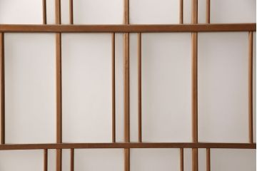 和製アンティーク　腰板杉材　こだわりの空間づくりにおすすめ!凝ったつくりのガラス戸2枚セット(建具、引き戸)(R-052106)