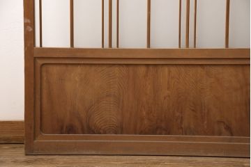和製アンティーク　腰板杉材　こだわりの空間づくりにおすすめ!凝ったつくりのガラス戸2枚セット(建具、引き戸)(R-052106)
