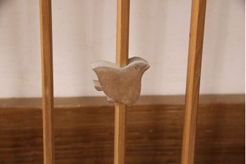 和製アンティーク　千鳥と雲のモチーフがアクセントになる幅広の御簾戸2枚セット(建具、簾戸、簀戸、葭戸、夏障子、すど、葦戸)(R-052107)