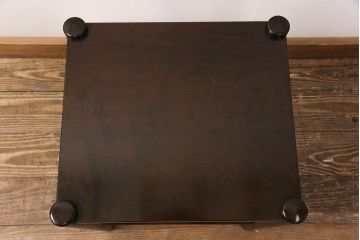 中古　美品　北海道民芸家具　シンプルな佇まいがお部屋に取り入れやすい板座のスツール(花台、サイドテーブル、飾り台)(R-052108)
