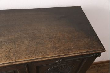 最高級品!!　和製ビンテージ　神戸洋家具　緻密な彫りの意匠が見事なオーク材製チェスト(引き出し、洋服箪笥、衣装箪笥、整理タンス、着物箪笥、ヴィンテージ)(R-052117)