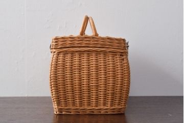 アンティーク雑貨　バスケット(鞄、小物入れ、カゴ、収納、ディスプレイ)(R-052122)