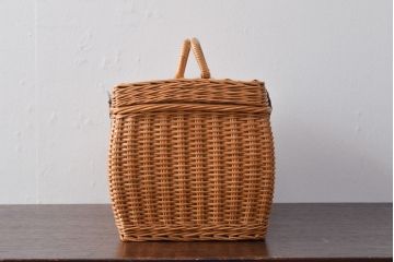 アンティーク雑貨　バスケット(鞄、小物入れ、カゴ、収納、ディスプレイ)(R-052122)