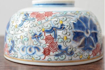 大清光緒年製　色絵染付蓋茶碗2客セット(伊万里、中国?)(R-052125)