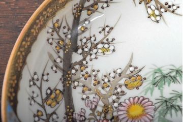 明治〜大正　九谷焼　花鳥図　色絵　小皿7枚セット(和食器)(R-052126)