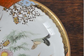 明治〜大正　九谷焼　花鳥図　色絵　小皿5枚セット(和食器)(R-052127)