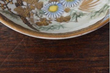 明治〜大正　九谷焼　花鳥図　色絵　小皿5枚セット(和食器)(R-052129)