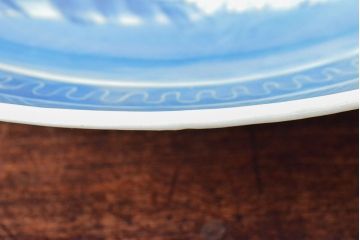 江戸期　古伊万里　花文染付　一尺三寸　大皿(和食器)(R-052131)