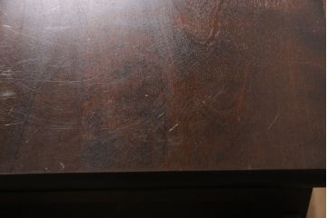 中古　絶版品　北海道民芸家具　#440　便利な収納ポケットが付いたマガジン卓(サイドテーブル、マガジンラック)(R-052132)