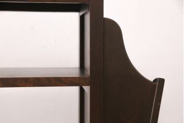 中古　絶版品　北海道民芸家具　#440　便利な収納ポケットが付いたマガジン卓(サイドテーブル、マガジンラック)(R-052132)