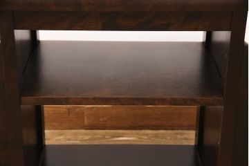 中古　絶版品　北海道民芸家具　#440　便利な収納ポケットが付いたマガジン卓(サイドテーブル、マガジンラック)(R-052132)