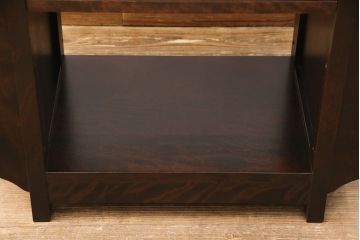 中古　絶版品　北海道民芸家具　#440　便利な収納ポケットが付いたマガジン卓(サイドテーブル、マガジンラック)(R-052132)