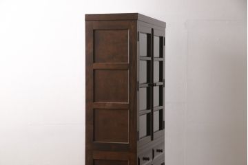 中古　美品　松本民芸家具　和と洋どちらの空間でも活躍できるK-型食器棚(収納棚、戸棚、キャビネット、本箱)(定価約48万円)(R-052134)