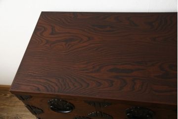 中古　美品　岩谷堂箪笥　力強い杢目と緻密な金具が存在感溢れる整理箪笥(チェスト、和タンス、収納箪笥、引き出し)(R-052135)