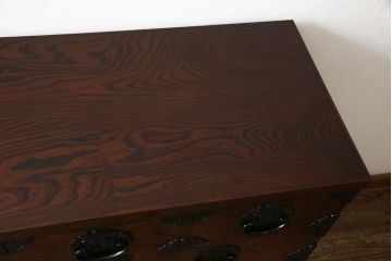 中古　美品　岩谷堂箪笥　力強い杢目と緻密な金具が存在感溢れる整理箪笥(チェスト、和タンス、収納箪笥、引き出し)(R-052135)