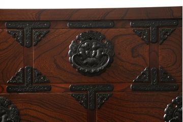 中古　美品　岩谷堂箪笥　力強い杢目と緻密な金具が存在感溢れる整理箪笥(チェスト、和タンス、収納箪笥、引き出し)(R-052135)
