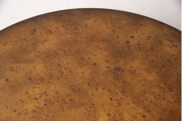 中古美品　イギリス高級家具　MAITLAND SMITH(メートランドスミス)　バーズアイ天板が特徴的な引き出し付きラウンドテーブル(定価約70万円)(ダイニングテーブル)(R-052136)