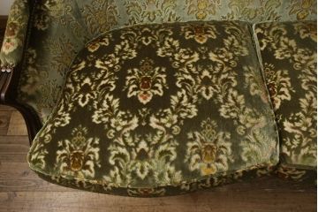 中古　美品　カリモク家具(karimoku)　domani(ドマーニ)　Louis(ルイ)XVシリーズ　ルイ15世　気品ある佇まいが高級感を醸し出す3人掛けソファ(アームソファ、三人掛け、3P)(定価約100万円)(R-052138)