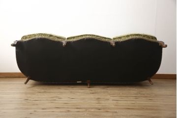 中古　美品　カリモク家具(karimoku)　domani(ドマーニ)　Louis(ルイ)XVシリーズ　ルイ15世　気品ある佇まいが高級感を醸し出す3人掛けソファ(アームソファ、三人掛け、3P)(定価約100万円)(R-052138)