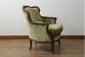 中古　カリモク家具(karimoku)　domani(ドマーニ)　Louis(ルイ)XVシリーズ　ルイ15世　優雅なひとときを演出してくれる1人掛けソファ(アームソファ、一人掛け、1P)(定価約48万円)(R-052139)