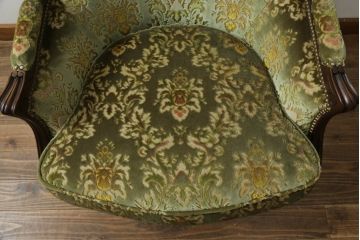 中古　カリモク家具(karimoku)　domani(ドマーニ)　Louis(ルイ)XVシリーズ　ルイ15世　優雅なひとときを演出してくれる1人掛けソファ(アームソファ、一人掛け、1P)(定価約48万円)(R-052139)