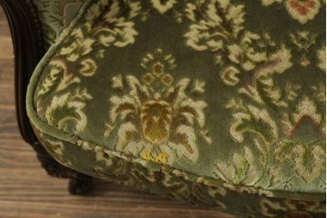 中古　カリモク家具(karimoku)　domani(ドマーニ)　Louis(ルイ)XVシリーズ　ルイ15世　優雅なひとときを演出してくれる1人掛けソファ(アームソファ、一人掛け、1P)(定価約48万円)(R-052139)