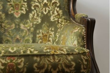 中古　カリモク家具(karimoku)　domani(ドマーニ)　Louis(ルイ)XVシリーズ　ルイ15世　優雅なひとときを演出してくれる1人掛けソファ(アームソファ、一人掛け、1P)(定価約48万円)(R-052139)