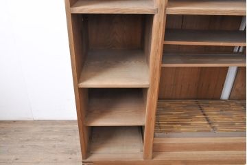 和製アンティーク　超激レア　総杉材　特注品　両面使いできる特大置き水屋(置水屋、茶水屋、茶棚、戸棚、茶道具、収納棚、食器棚)(R-052149)