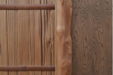 和製アンティーク　超激レア　総杉材　特注品　両面使いできる特大置き水屋(置水屋、茶水屋、茶棚、戸棚、茶道具、収納棚、食器棚)(R-052149)