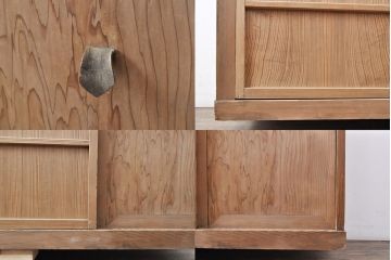 和製アンティーク　超激レア　総杉材　特注品　両面使いできる特大置き水屋(置水屋、茶水屋、茶棚、戸棚、茶道具、収納棚、食器棚)(R-052149)